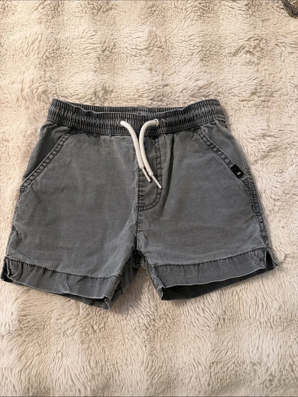 Quiksilver Youth Washed Gray Drawstring Shorts